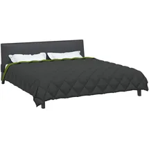 vidaXL Winterbettdecke Grün und Anthrazit 200 cm Mikrofaser