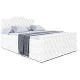 altdecor Boxspringbett Weiß Hochglanz, Holzwerkstoff, Höhe ca. 20 cm 140x200 cm, Schlafzimmer, Betten, Boxspringbetten