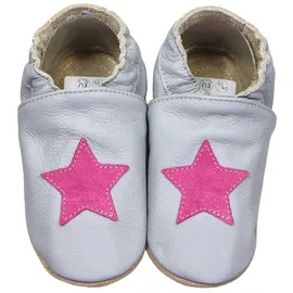 HOBEA-Germany Kitaschuhe grau Stern pink 20/21 - 18 Monate) Kautschuksohle