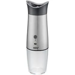 Salz-/Pfeffermühle GEFU "VELO", transparent, H:20,8cm Ø:6,4cm, Küchenmühlen, Kippsensor für automat. Mahlen, einstellbare Mahlstufen, LED-Anzeige