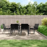 VidaXL 7-tlg. Garten-Essgruppe mit Kissen Poly Rattan und Stahl