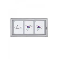 Schaukasten Flat BT23 Indoor/Outdoor 3x1 DIN A4 (Außenformat: 741x388mm)