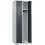 CP-Möbel Spind Classic PLUS, anthrazit, 2 Abteile, mit Zylinderschloss, 60 x 185 cm