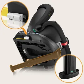 lionelo NAVY i-Size Drehbarer 360o Kindersitz, 40-150 cm, Gruppe 0+1 2 3, vorwärts- und rückwärtsgerichtete Montage, ISOFIX und Stützfuß, Verstellbare Kopfstütze und Rückenlehne, Dri-Seat Einsatz