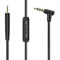 Ersatz-Audiokabel für Bose QC25, QC35, QuietComfort 25, QuietComfort 35, On-Ear 2, OE2i Kopfhörer, Inline-Mikrofon/Fernbedienung, Schwarz