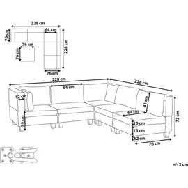Beliani Beliani, Sofa, UNSTAD (Ecksofa)