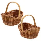 Alipis 2St Mini-Korb country style ablagekörbe hausdeko Puppenhaus Feenkorb Esser Eierkorb Dekorationen Mini Körbe Minikörbe für Geschenke Mini Bastelkorb Weben Blumenkorb Korb aus Rattan