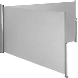 Tectake Aluminium Doppel Seitenmarkise 160 x 600 cm grau