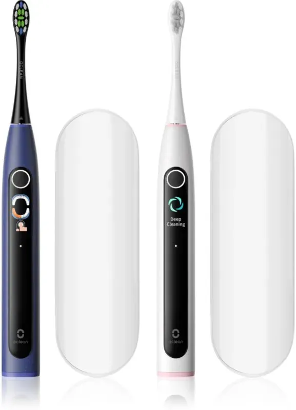 Oclean X Lite Set Duo pack Zahnbürste mit Schalltechnologie DOPPELPACK mit Reise-Etui Dark Blue+Grey