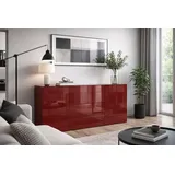 Mäusbacher Kommode 179 x 89 x 42 cm Bordeauxrot / Glas