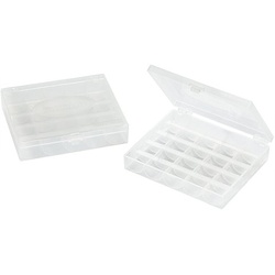 buttinette Spulenboxen, Größe: 10,5 x 12 x 2,5 cm, Inhalt: 2 Stück für jeweils 25 Unterfadenspulen
