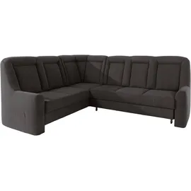 sit&more Ecksofa SIT & MORE "Melissa L-Form", grau (fango), B:257cm H:107cm T:217cm, 100% Polyester, Sofas, Ecksofa, klassisches Polsterprogramm, wahlweise Bettfunktion und Schubkasten