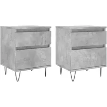 vidaXL Nachtschrank 2 Stk. 40 x 35 x 50 cm Betongrau