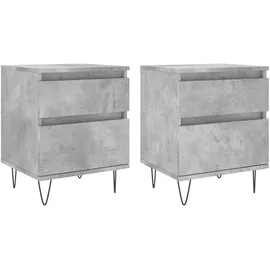 vidaXL Nachtschrank 2 Stk. 40 x 35 x 50 cm Betongrau