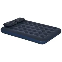 Outsunny Luftbett, mit Handpumpe, Kopfkissen, Blau, 203x152x22 cm -