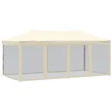 vidaXL Partyzelt Faltbar mit Mesh-Seitenwänden Creme 3x6 m