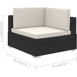 vidaXL Garten-Lounge-Set mit Auflagen schwarz/weiß