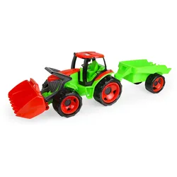 GIGA TRUCKS Traktor+FL+Anh. hellgr./rot