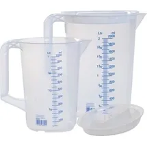 Hünersdorff Messkannenset 1x 1000,1x 2000ml PP transp.D151xH205mm Griff geschl.HÜNERSDORFF