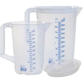 Hünersdorff Messkannenset 1x 1000,1x 2000ml PP transp.D151xH205mm Griff geschl.HÜNERSDORFF