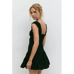 Gina Tricot - Embroidery dress - minikleider - Schwarz - XXS - Dame - Schwarz - XXS