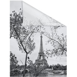 Lichtblick Fensterfolie Paris 1 St., blickdicht, strukturiertKlebepunkte, selbstklebend, Sichtschutz, schwarz-weiß, Fensterfolie, 30978430-3
