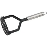 Fackelmann Kartoffelstampfer 25 cm OVALGRIFF, Kartoffelpresse für beschichtete Pfannen und Töpfe, Küchenhelfer aus hochwertigem Edelstahl