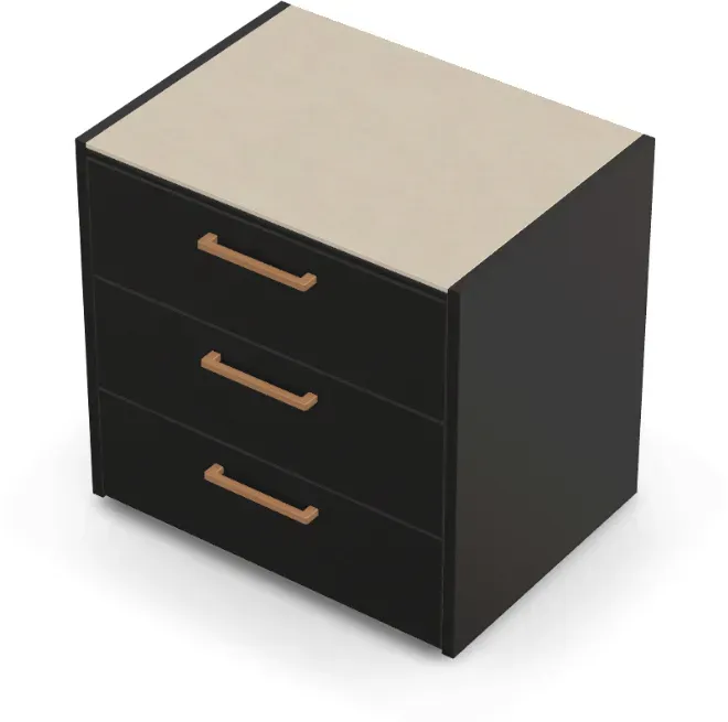 Brabura CT 90 Schubladenmodul - Pietra Di Osso / Anthrazit / Holzgriff