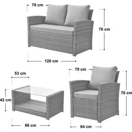 Svita ROMA Lounge-Set schwarz