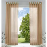 Gardinenbox 2er-Pack Gardinen Transparent Vorhang Set Wohnzimmer Voile 2er-Set 225x140 cm Sand,