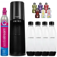 NEU Sodastream Wassersprudler Terra Schwarz mit 4 Flaschen 1L und Sirupset