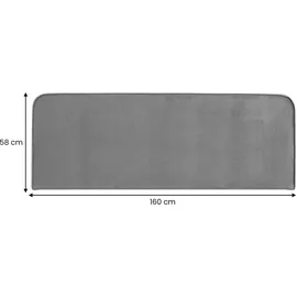 Idimex Kopfteil NOVARE mit Wandbefestigung in Grau - Headboard 160 cm, gepolstertes perfekt für Boxspringbetten, weicher Stoffbezug, samt, runde ecken - Grau