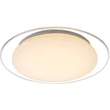 GLOBO Deckenleuchte Deckenlampe LED Wohnraumleuchte Sterneneffektlampe mit CCT Steuerung, Metall Acryl, 12 Watt 700 lm Tageslicht, DxH 33x6,3 cm