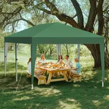 Faltpavillon 3x6 Höhenverstellbar, Pop-Up Partyzelt, Pavillon Wasserdicht-UV Schutz 50+, Stabil, Outdoor Faltbare Gartenpavillon, Zelt für Gartenparty mit Dach, Pavillon für Strand & Camping, Grün