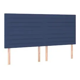 vidaXL Boxspringbett mit Matratze & LED Blau 160x200 cm Stoff