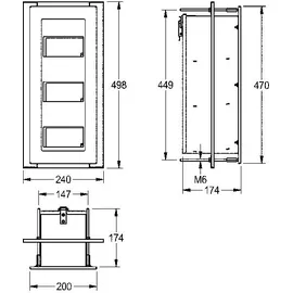 kwc aquarotter gmbh KWC Wc-dreifachrollenhalter, HEAVY DUTY, Edelstahl, Unterputz, 240x498x174 mm,