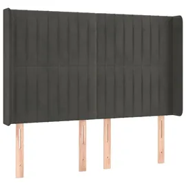 vidaXL Boxspringbett mit Matratze & LED Dunkelgrau 140x200 cm Samt
