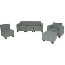 Mendler Modular Sofa-System Couch-Garnitur Lyon 3-1-1-1, Stoff/Textil ~ grau