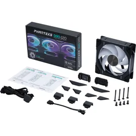 PHANTEKS D30 PWM Regular Airflow D-RGB Schwarz (B x H x T) 120 x 120 x 30 mm