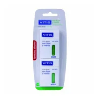 Vitis Zahnseide Dental Tape mit Fluorid und Minze 2x50m