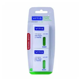 Vitis Zahnseide Dental Tape mit Fluorid und Minze 2x50m