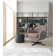 TRENDMANUFAKTUR Drehsessel "Mira, Loungesessel", rosa (flieder, dunkelgrau), B:83cm H:85cm T:80cm, 92% Polyester, 8% Nylon;100% Polyester, Sessel, Drehsessel, in zeitlosem, modernen Stil mit praktischer Drehfunktion