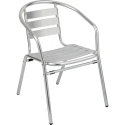 METRO PROFESSIONAL Gastro Stapelstuhl mit Armlehne Narni, Aluminium, silber