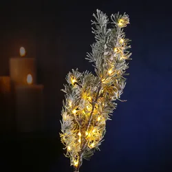 LED Tannenzweig mit Zapfen - Schneeoptik - Kunststoff - 30 warmweiße LED - H: 50...