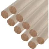 SO-TECH® Kleiderstange Garderobenstange Rundstab Holzstab zum Basteln Ø 30 mm Buche (Spar-Set, 10 St), Länge: 50 cm Ø 3 cm x 50 cm