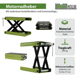 Trutzholm Hubtisch Stahl 95-370 mm grün höhenverstellbar