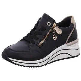 REMONTE Damen Low-Top Sneaker D0T03, Frauen Halbschuhe,lose Einlage,schnürschuhe,schnürer,Business,Freizeit,straßenschuhe,schwarz Kombi (01),36 EU - 36 EU