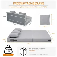 Hausprofi 4-in-1 Faltbares Schlafsofa, 140 Cm Sofa Mit Schlaffunktion, Couch, Faltbare Matratze Und Schlafsessel Mit Memory-schaumstoff-kopfkissen, Für Wohnzimmer Und Schlafzimmer Als Lounge Oder Gäst