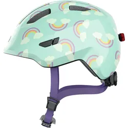 Kinderfahrradhelm ABUS "SMILEY 3.0 LED" Gr. S, blau (blau rainbow), Helme, Kinder, S Kopfumfang: 45cm - 50cm