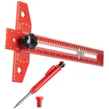 STAHLWERK Winkel-Anreißlineal aus Aluminium mit Anschlag und Markierungsstift
